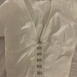 White cotton on long sleeve blouse